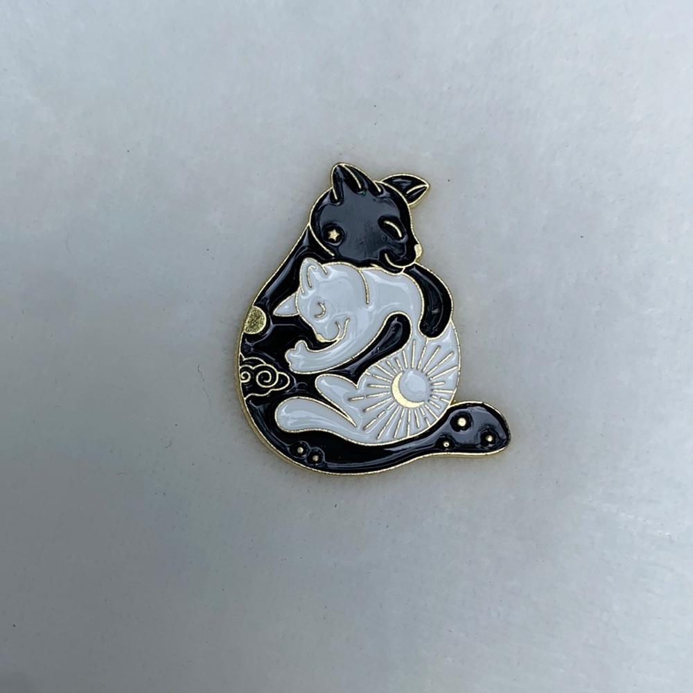 2/$16 Hugging Celestial Kitty Pin